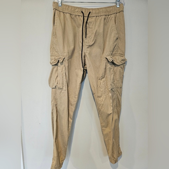 Aeropostale Men's Size Medium Tan Cargo Jogger Pull On Pockets Casual - Picture 1 of 9